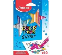 Maped Rotuladores Color'Peps Glitter – 10 un., alta opacidad, purpurina intensa, punta 2,8 mm