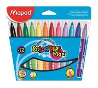 Maped Rotuladores Maxi Caja 12 Colores para Niños a Partir de 1 Año