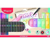Maped rotuladores punta fina set lettering 22pzas - ideal para letteri
