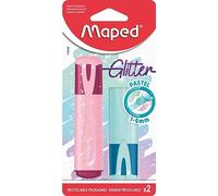 Maped Rotuladores resaltadores con purpurina pastel (paquete de 2, colores surtidos)