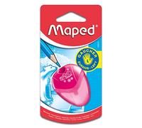 Maped Sacapuntas con Depósito Igloo, Afilador de Lápices con 1 Orificio y Cuchilla de Acero Inoxidable, Para Zurdos, Tamaño Compacto y Ergonómico, 3 Diseños Surtidos para Escuela y Oficina