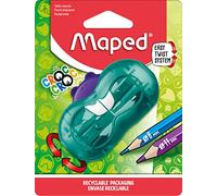 Maped - Sacapuntas Croc Croc Twist Bieber - 2 tamaños de bolígrafo - con caja colectora - azul