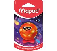 Maped Sacapuntas de Metal Planet - Sacapuntas Coleccionable de 1 Agujero con Depósito Metálico, Diseño de Planeta Ergonómico y Resistente a Golpes, Formato Compacto, Color Aleatorio