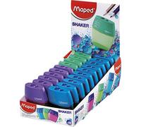 Maped Shaker 534755 - Sacapuntas de 2 agujeros, paquete de 20, colores surtidos