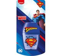 MAPED Superman Sacapuntas Con Depósito Para Lápices, Diseño Ergonómico Y Depósito Para Afilado Limpio, Material Escolar Para Niños Y Adultos, Afilalápices Resistente Y Compacto