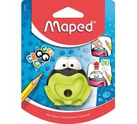 Maped - Tamaño de rayo de croc de croc de señal con depósito para niños de 3 años, divertido e innovador, forma de rana, 1 agujero, color verde