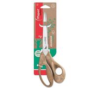 Maped - Tijeras Advanced Wood asimétricas con punta puntiaguda, cuchillas y remache de acero inoxidable, mangos ergonómicos 3D, 50% polvo de madera, garantizadas 10 años, 25 cm