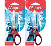 Maped - Tijeras Escolares - Essentials Pulse Soft 13 cm - Puntas Redondeadas - Hojas Graduadas en cm - 3 Diseños Diferentes - Multicolor (Paquete de 2)
