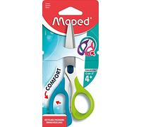 Maped - Tijeras escolares y manualidades SENSOFT 13 cm - asimétricas - Cuchillas redondeadas - Verde