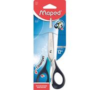 Maped - Tijeras Sensoft de 16 cm con aros suaves y ergonomía 3D - Tijeras escolares a partir de 12 años - Para centros de secundaria y bachillerato - Anillas cómodas y agradables - Azul/Negro