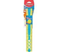 Maped - Triple decimetro Mi primera regla Kidy'Grip - Regla de 30 cm - Regla de trazado - Sistema de agarre antideslizante, doble graduación ultra legible - azul/verde