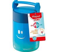 MAPED - Tupper Porta Alimentos Cilíndrico - Colección Concept Infantil - Capacidad para 350 ml - Color Azul - Función Isotérmica - Asa Incorporada en la Tapa - Apto para Lavavajillas
