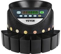 Máquina clasificadora y contadora automática de monedas de euro VEVOR, con capacidad para 220 monedas por minuto, gran capacidad, pantalla que muestra el total y diseñada para contar monedas