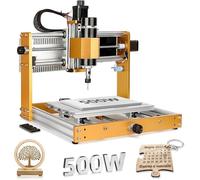 Máquina CNC de fresado, modelo 3018 2.0 PRO+, completamente metálica, con husillo de 500W, interruptores de límite y botón de parada de emergencia, y un área de trabajo de 300 x 180 x 80 mm. Máquina C