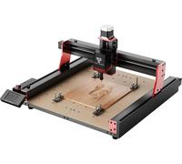 Máquina CNC de grabado y corte, con dimensiones de 460 mm x 460 mm x 80 mm, equipada con husillos de 80W y 500W, con una velocidad de hasta 12000 RPM, y una precisión de 0,05 mm. Admite conectividad W
