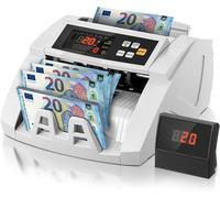 Máquina contadora de billetes, profesional, con detección de falsificaciones mediante luz UV/MG/IR/DD, capacidad de contar 1100 billetes por minuto, pantalla LCD, y modos de conteo por valor y por can