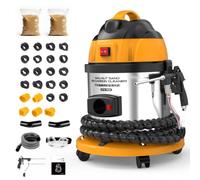 Máquina de Chorro de Arena de Nuez 220V, Limpiador Profesional de Válvulas de Admisión y Depósitos Carbonosos del Motor, con 2kg Abrasivo Incluido,23PCS Adaptadores de modelo,HTS558 Walnut Blaster