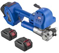 Máquina de embalaje eléctrico VEVOR, con 2 baterías de 4000 mAh, herramienta de embalaje automática con pantalla digital para cintas de PET de 10-19 mm de ancho, máquina de tensión para embalaje de ca