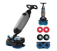 Máquina de limpieza comercial de pisos, mini limpiador de 18 pulgadas, 13000 pies cuadrados/h, depurador de 360 rpm con batería de 120 minutos de duración para pequeños espacios comerciales y limpieza