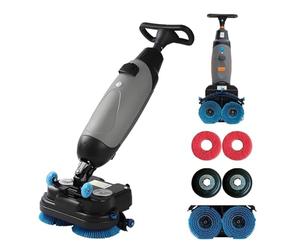 Máquina de limpieza comercial de pisos, mini limpiador de 18 pulgadas, 13000 pies cuadrados/h, depurador de 360 rpm con batería de 120 minutos de duración para pequeños espacios comerciales y limpieza