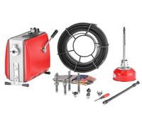 Máquina de limpieza de desagües VEVOR, 500W, 1400 RPM, máquina eléctrica de limpieza de tuberías, "rata de alcantarilla" con cable de acero de 40m x 16mm, 5m x 9.5mm y 0.4m x 12mm, y 6 cuchillas, adec