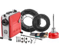 Máquina de limpieza de desagües VEVOR, 500W, 1400 RPM, máquina eléctrica de limpieza de tuberías, "rata de alcantarilla" con cable de acero de 40m x 16mm, 5m x 9.5mm y 0.4m x 12mm, y 6 cuchillas, adec