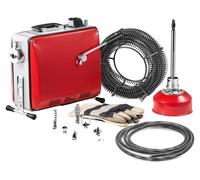 Máquina de limpieza de desagües VEVOR, 500W, 1400 RPM, máquina eléctrica de limpieza de tuberías, "rata de alcantarilla" con cable de acero de 40m x 16mm, 5m x 9.5mm y 0.4m x 12mm, y 6 cuchillas, adec