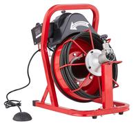 Máquina de limpieza de tuberías VEVOR de 75 pies x 3/8 pulgadas, adecuada para tuberías de 1-1/4 pulgadas (32mm) a 4 pulgadas (100mm). Limpiador eléctrico de tuberías portátil con 2 juegos de cortador