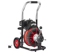 Máquina de limpieza de tuberías VEVOR de 75 pies y 3/8 pulgadas de diámetro, adecuada para tuberías de 32 mm (1-1/4 pulgadas) a 100 mm (4 pulgadas). Limpiador de tuberías eléctrico portátil con 2 jueg