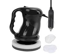 Máquina de pulido y encerado de vehículos, pulidora automática de 12 V y 40 W con almohadillas dobles, pulidora portátil sin cable para uso en el hogar y al aire libre, incluye (un negro)