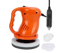 Máquina de pulido y encerado de vehículos, pulidora automática de 12 V y 40 W con almohadillas dobles, pulidora portátil sin cable para uso en el hogar y al aire libre, incluye (B naranja)