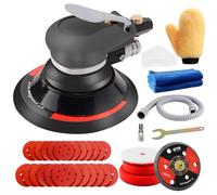Máquina de pulir excéntrica SPTA 125 mm/150 mm, lijadora excéntrica, lijadora con 24 papel de lija y 3 esponjas de pulido para pulir, lijar y lijar coches -HASPS6SET