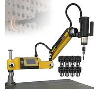 Máquina de roscado industrial, motor de 600 W, pantalla táctil, brazo omnidireccional, 8 pinzas (M3-M16), 312 RPM, ideal para procesamiento de roscas en acero, aluminio, plástico, madera