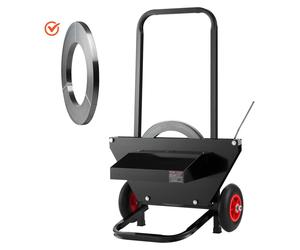 Máquina de tensado y sellado VEVOR, adecuada para bobinas de embalaje de PET/PP/acero con un diámetro central de 20,3/40,6 cm. Dispensador de embalaje robusto, equipado con un sistema de frenado mejor