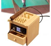 Máquina eléctrica de prensado de bordes de cuero con 14 cabezales intercambiables, control digital de temperatura 50-500 °C, mango ergonómico de nogal, ideal para sellar y arrugar zapatos, bolsos