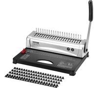 Máquina encuadernadora, máquina de encuadernación con espiral de 21 agujeros, capacidad para 450 hojas. Máquina para encuadernar libros que incluye 100 espirales de 3/8" para encuadernación, compatibl