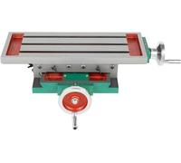 Máquina fresadora de 2 ejes, torno metálico, 57.5 x 33.5 cm. Mesa multifuncional XY, verde y plateada. Mesa para fresadora, adecuada para perforar agujeros, fresar ranuras, etc., en fresadoras y otros