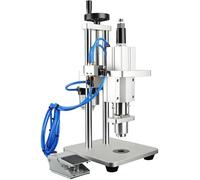 Máquina neumática de sellado de viales con interruptor de pie, crimpadora de viales de escritorio de altura ajustable para un sellado seguro, ideal para laboratorios y productos farmacéuticos, fácil