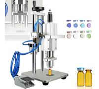 Máquina neumática de sellado de viales de alta velocidad, crimpadora de altura ajustable con sellos de interruptor de pie, 900 1800 viales/hora, ideal para aluminio y plástico (13 mm) con cierre de