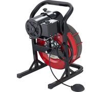 Máquina para limpieza de desagües, 15 metros x 13 mm, con cable serpentino manual para tuberías, equipada con 4 cortadores y un interruptor de pie activado por aire, para tuberías de 50 mm a 150 mm
