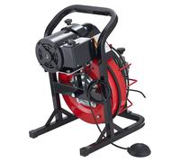 Máquina para limpieza de desagües, cable de 15 metros x 8 mm, con sistema de alimentación automática, para tuberías de 50 mm a 100 mm, equipada con 4 cuchillas y un interruptor de pie activado por air