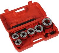 Máquina para roscar tubos, construcción duradera, diseño portátil, color plateado