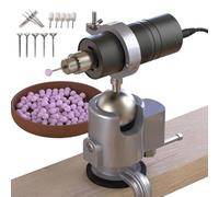 Máquina pulidora de torno de madera, mini kit de herramientas de mesa con herramientas de redondeo, pasadores de fijación y cabezales de pulido, velocidad variable de 0 a 40000 rpm para hacer cuentas