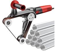 Máquina pulidora de tubos de acero inoxidable de 1100 W, lijadora pulidora de velocidad variable para moler aluminio, hierro, acero, tubos de plástico con 4 rodillos