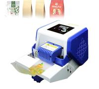 Máquina selladora térmica automática, sellado continuo de rodillo de 80 W para patatas fritas, galletas, manualidades, temperatura y velocidad ajustables, calor rápido de 60 segundos, mesa elevable