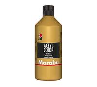 Marabu 12010075084 - Acrílico Color Gold 500 ml, pintura acrílica cremosa a base de agua, secado rápido, resistente a la luz, impermeable, para aplicar con pincel y esponja sobre lienzo, papel y