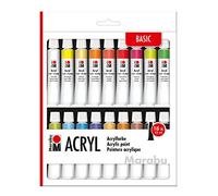 Marabu - Juego de pinturas acrílicas 12100000000202 - 18x12 ml, opacas/brillantes, agua