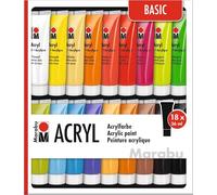 Marabu Pinturas acrílicas 121000201 - Set de 18 x 36 ml
