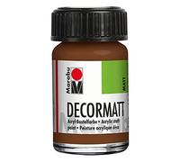 Marabu 14010039047 - Decormatt acrílico marrón claro 047, 15 ml, pintura acrílica a base de agua, cremosa y de color intenso, resistente a la saliva, resistente a la intemperie, para pintar y estarcir