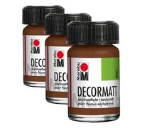 Marabu 14010039047 - Decormatt acrílico marrón claro 047, 15 ml, pintura acrílica a base de agua, cremosa y de color intenso, resistente a la saliva, resistente a la intemperie, para pintar y estarcir